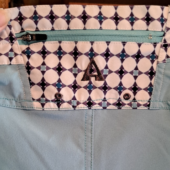 Ladies Ascend Shorts Teal With Blue/White Tie String Athletic 18.5 waist Large - Picture 3 of 6